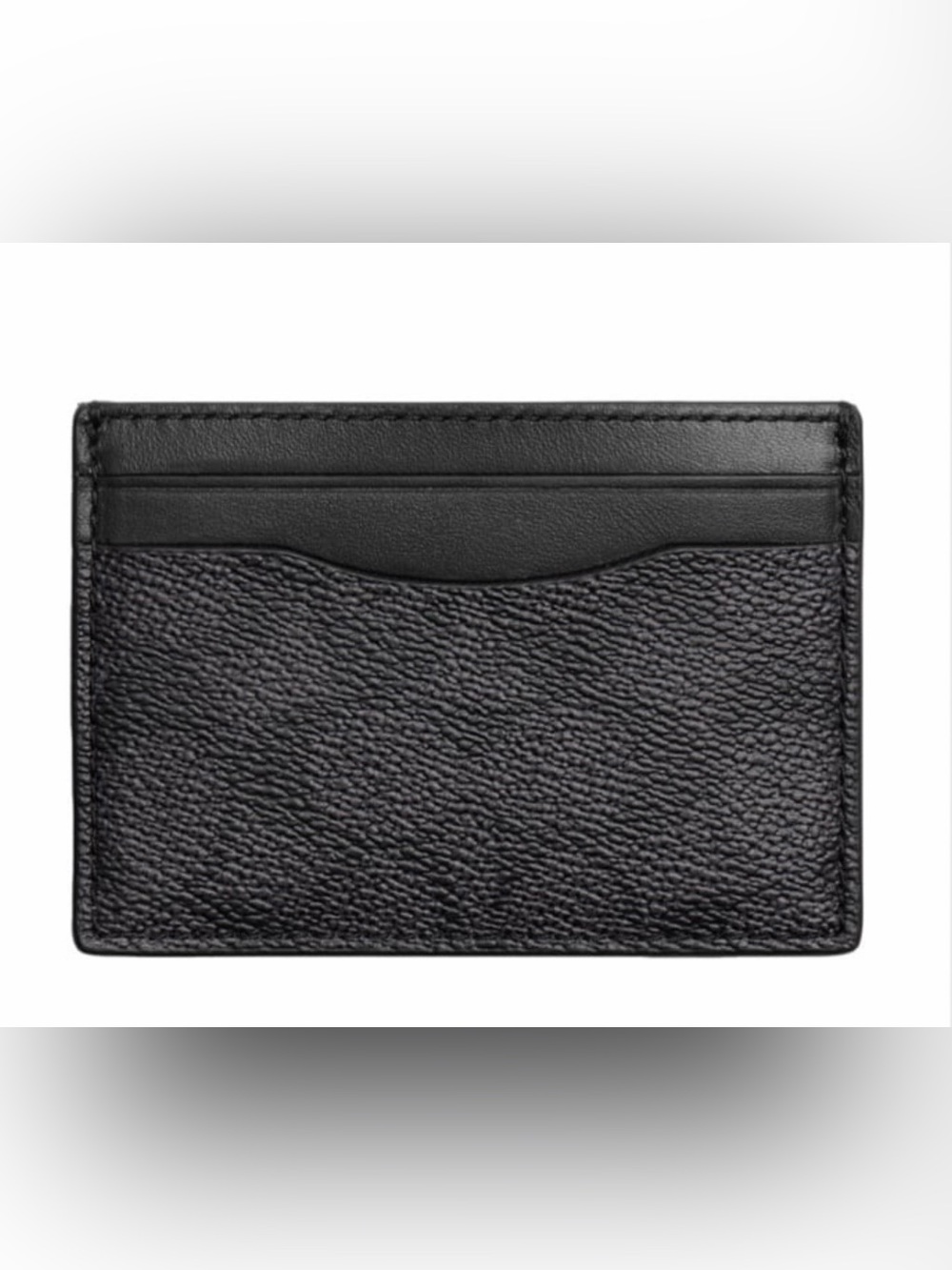 NWT COACH Men's Money Clip Card Case in Signature Canvas Billfold Charcoal